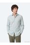 Green Plain Regular Fit Long Woven Casual Cotton Blend Shirt - 5
