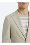 Beige Modern Fit Cotton Blend Knitted Jacket - 3