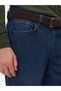 Navy Blue Slim Fit Denim Cotton Blended Trousers - 3
