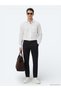 White Plain Oversize Fit Long Woven Casual Shirt - 3