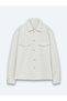 Beige Plain Regular Fit Long Woven Overshirt - 6
