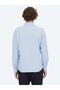 Light Blue Striped Regular Fit Long Casual Cotton Blend Shirt - 5