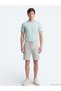 Su Yeşili Düz Örme Regular Fit Casual Bermuda - 4
