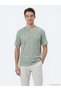 Green Printed Cotton Blend T-Shirt