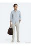 Gray Plain Regular Fit Long Woven Casual 100% Cotton Shirt - 2