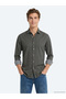 Brown Plain Regular Fit Long Woven Casual Cotton Blend Shirt - 4