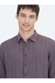 Plum Striped Regular Fit Long Woven Casual Shirt - 5