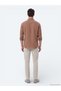 Salmon Plain Oversize Fit Long Woven Casual Shirt - 5