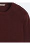 Plum Crew Neck Plain Knit Wool Blend Sweater - 8