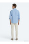 Light Blue Striped Regular Fit Long Woven Casual 100% Cotton Shirt - 5