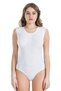 Crew Neck Sleeveless Snap Fastener Women's Bodysuit 318