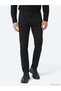 Black Plain Woven Slim Fit Sports Cotton Blend Pants - 2