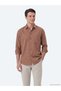 Salmon Plain Oversize Fit Long Woven Casual Shirt
