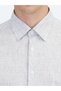 Light Navy Blue Plain Regular Fit Long Woven Casual Cotton Blend Shirt - 4