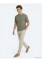 Khaki Plain 100% Cotton T-Shirt - 2