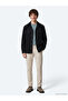 Anthracite Plain Regular Fit Long Woven Velvet Overshirt - 3