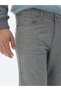 Gray Woven Slim Fit Casual Cotton Blend Trousers - 3