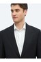 Black Striped Modern Fit Wool Blended Suit - 3