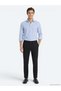 Light Blue Plain Regular Fit Long Woven Casual Cotton Blend Shirt - 2