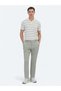 Light Khaki Woven Jogging Fit Casual Cotton Blend Trousers