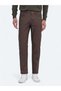 Brown Woven Slim Fit Casual Cotton Blend Trousers - 2