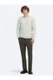 Mint Crew Neck Jacquard Wool Blend Knit Sweater - 2