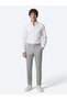 Men's White Plain Woven Long Sleeve Shirt - 3