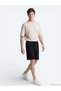 Black Plain Knitted Jogging Fit Sports Bermuda