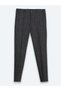 Black Patterned Modern Fit Linen Blend Suit - 6