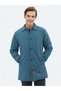 Mint Regular Fit Baby Collar Woven Top Coat