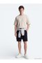 Black Plain Knitted Jogging Fit Sports Bermuda - 5