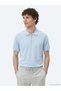 Light Blue Polo Collar Plain Knitted Knitwear - 2