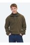 Khaki High Collar Striped Sweatshirt - 2