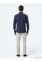 Indigo Regular Fit Long Woven Casual Cotton Blend Shirt - 5