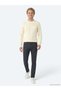 Ecru Crew Neck Jacquard Knitwear Sweater - 2