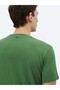 Pistachio Green Plain Crew Neck Cotton Blend T-Shirt - 4