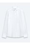 White Plain Regular Fit Long Woven Casual Cotton Blend Shirt - 6