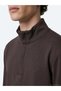 Brown High-Neck Plain Sweatshirt - 3