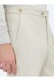 Beige Woven Regular Fit Smart Casual Cotton Blend Trousers - 4