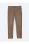 Mustard Slim Fit Denim Cotton Blend Trousers - 5