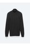 Black Full Turtleneck Plain Knit Wool Blended Sweater Sweater - 7