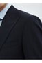Navy Blue Striped Modern Fit Wool Blend Suit - 6