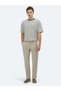 Beige Woven Regular Fit Casual Cotton Blended Trousers