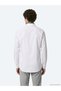Men's White Plain Woven Long Sleeve Shirt - 6
