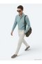 Nil Green Plain Regular Fit Long Woven Casual Cotton Blend Shirt - 3