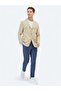 Beige Plain Modern Fit Jacket - 2