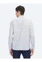 Light Navy Blue Plain Regular Fit Long Woven Casual Cotton Blend Shirt - 5