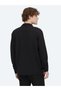 Siyah Regular Fit Dokuma Overshirt - 5