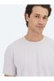 Lilac Plain Crew Neck Cotton Blend T-Shirt - 3