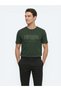 Khaki Printed Crew Neck 100% Cotton T-Shirt - 3